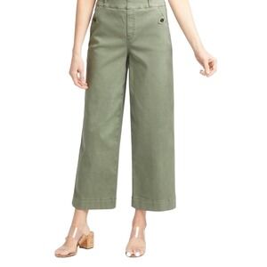Spanx Wide Leg Crop Twill Pants XL Olive Green Womens Casual Trousers 20312T